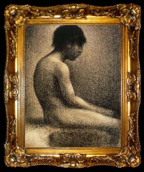 framed  Georges Seurat The seated Teenager, ta009-2